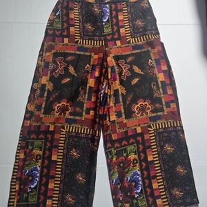 Joie Black Floral Patchwork Chinos with multicolor accents. Medium size